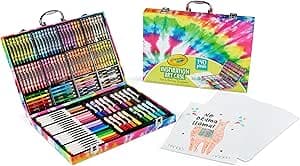Crayola Inspiration Art Case Coloring Set - Tie-Dye (140ct), Essential Easter Basket Stuffers, Art Supplies Set For Kids, Travel Drawing Kit, Gift for Girls & Boys, Ages 5+ [Amazon Exclusive]