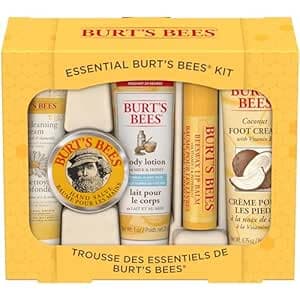 Burt's Bees Gifts Ideas - Essential Everyday Beauty Set, 5 Travel Size Products - Deep Cleansing Cream, Hand Salve, Body Lotion, Foot Cream and Lip Balm