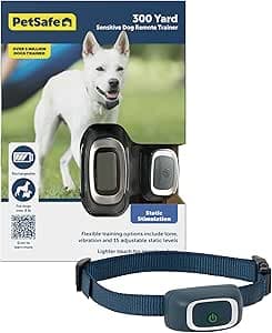 PetSafe 300 Yard Remote Training Collar – Smaller Version for Small or Medium Dogs – Choose from Tone, Vibration, or 15 Levels of Static Stimulation – Medium Range Option for Training Off Leash Dogs