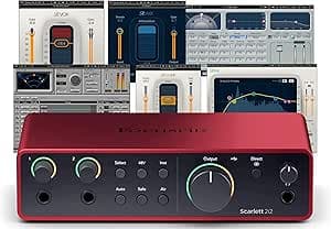 Focusrite Scarlett 2i2 (4th Gen) USB Audio Interface and Waves Musicians 2 Bundle